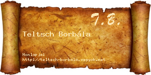 Teltsch Borbála névjegykártya
